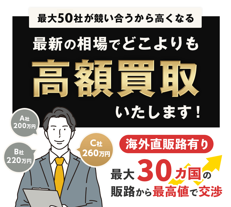 最新の相場でどこよりも高額買取いたします！